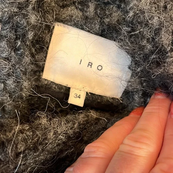 IRO Argane Wool-Blend Knit Jacket - Dark Grey 34 - Picture 4 of 7